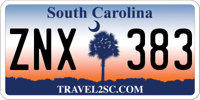 SC license plate ZNX383