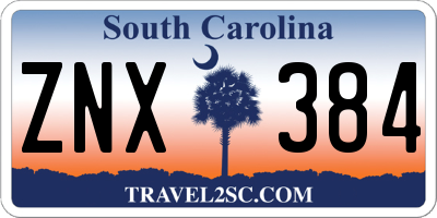 SC license plate ZNX384