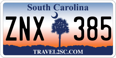 SC license plate ZNX385