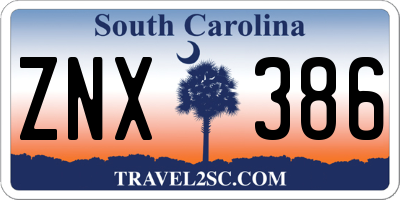 SC license plate ZNX386