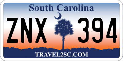 SC license plate ZNX394