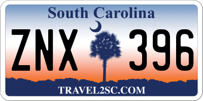 SC license plate ZNX396