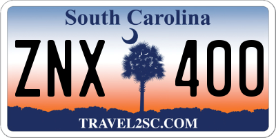 SC license plate ZNX400