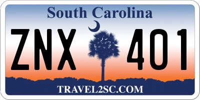 SC license plate ZNX401