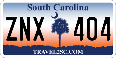 SC license plate ZNX404