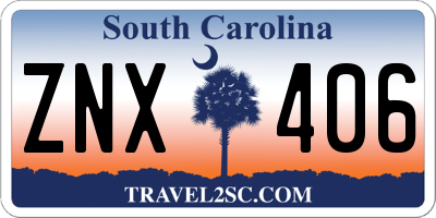 SC license plate ZNX406