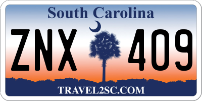 SC license plate ZNX409
