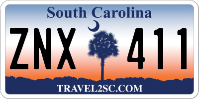 SC license plate ZNX411
