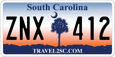 SC license plate ZNX412
