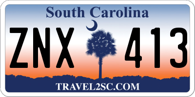 SC license plate ZNX413
