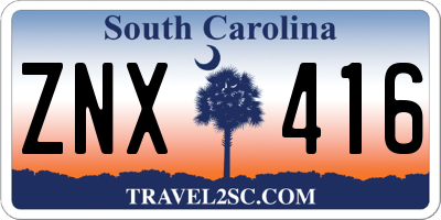 SC license plate ZNX416