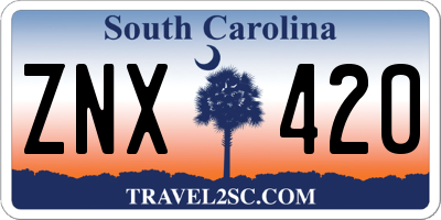 SC license plate ZNX420