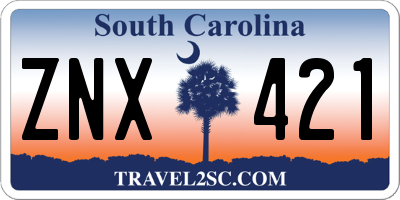 SC license plate ZNX421