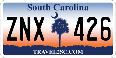 SC license plate ZNX426