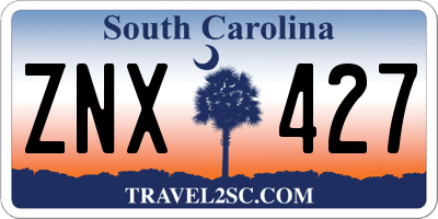 SC license plate ZNX427