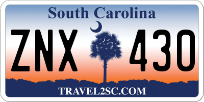 SC license plate ZNX430