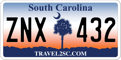 SC license plate ZNX432