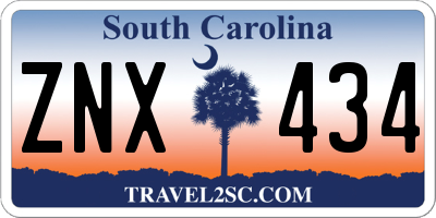 SC license plate ZNX434