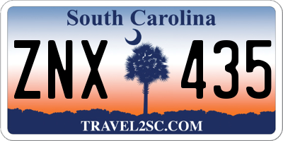 SC license plate ZNX435