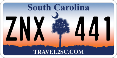 SC license plate ZNX441