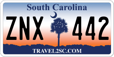 SC license plate ZNX442