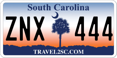 SC license plate ZNX444