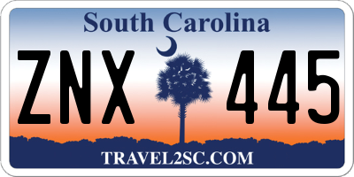 SC license plate ZNX445