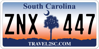 SC license plate ZNX447