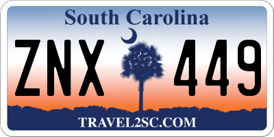 SC license plate ZNX449