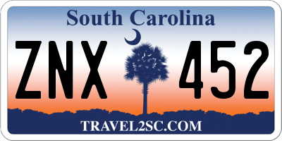 SC license plate ZNX452
