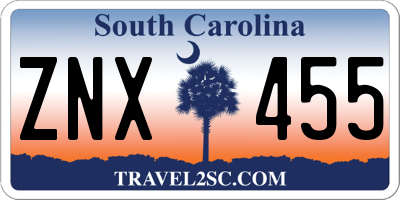 SC license plate ZNX455