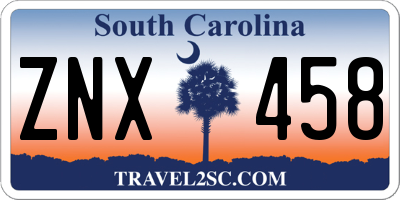 SC license plate ZNX458