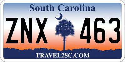 SC license plate ZNX463