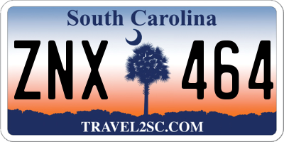 SC license plate ZNX464
