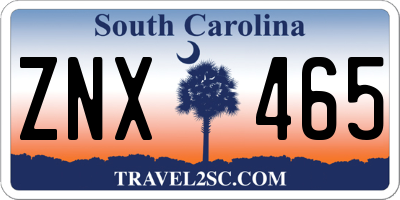 SC license plate ZNX465