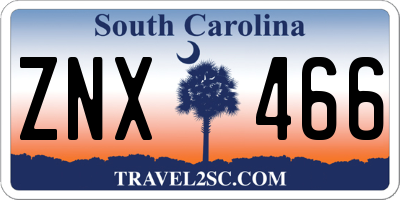 SC license plate ZNX466