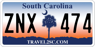 SC license plate ZNX474