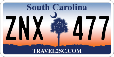 SC license plate ZNX477