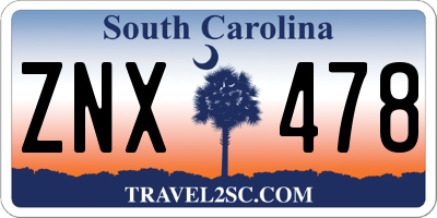 SC license plate ZNX478