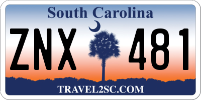 SC license plate ZNX481