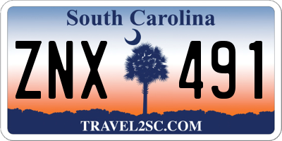 SC license plate ZNX491