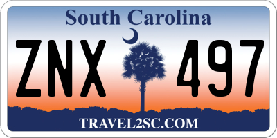 SC license plate ZNX497