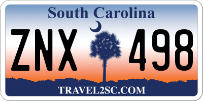 SC license plate ZNX498