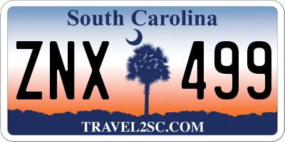 SC license plate ZNX499