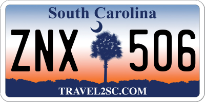 SC license plate ZNX506