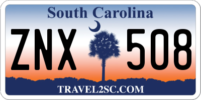 SC license plate ZNX508