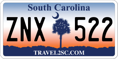 SC license plate ZNX522