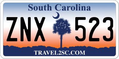 SC license plate ZNX523