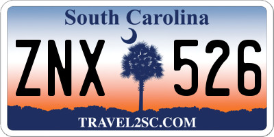 SC license plate ZNX526