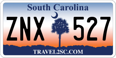 SC license plate ZNX527